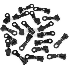 20pcs Zipper Sliders Replacement Metal Alloy Size #5 Zip Fastener Repair Replacement Kit Fix(Black)