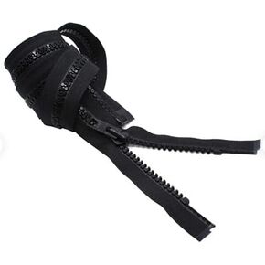 YKK #10 Heavy Duty Vislon Molded Plastic Marine or Jacket Separating Zipper - Choose Your Length - Color: Black - Made in The United States (1 Zipper Per Pack) (36" Inches)