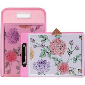 6uGooes Art Creation Sets for Beginner Stage,12.5" x 8.8" Drawing Board and 14.2" x 9.4" Art Storage Bag with Handle and Switch Button,for A4 and 8.5" x 11" Artwork, Rose Theme