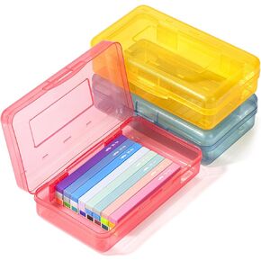 Mr. Pen- Pencil Box ، 3 حزمة ، ألوان متنوعة ، علبة قلم رصاص بلاستيكي ، علبة قلم رصاص ، صندوق تلوين ، قلم رصاص للأطفال ، علبة قلم رصاص صافية ، علبة قلم رصاص بلاستيكية ، علبة قلم رصاص صلبة ، صندوق إمدادات المدرسة