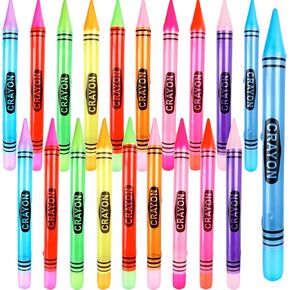 20 Pcs 41 Inch Inflatable Crayons Neon Giant Blow up Crayons Prop Jumbo Inflatable Crayons Bulk for School Classroom Christmas Carnival Birthday Party Decoration Supplies