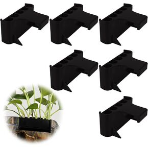 6 PCS Aquarium Plant Holder, 5 Holes Top Hanging Fish Tank Plant Pot, Plastic Aquatic Plant Cup for Aquatic Plan, Aquascape Decorations on Top of Tank