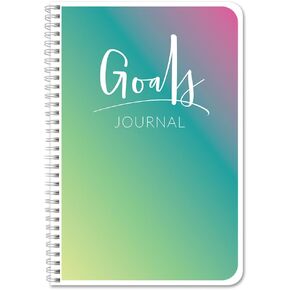 BookFactory Goals Journal/Goal Tracking Notebook/Goal Setting Log Book - 100 Pages, 6" x 9", Wire-O (JOU-100-69CW-PP(Goals))