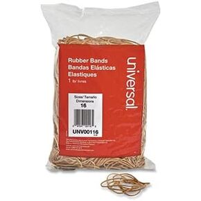 Rubber Bands, Size 16, 2-1/2 x 1/16, 1900 Bands/1lb Pack-3 Pack