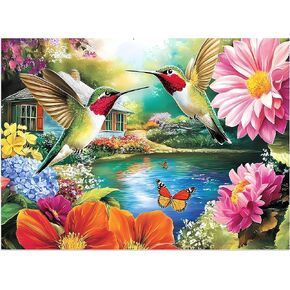 500 Pieces Puzzles for Adults Puzzle Hummingbird Flower Jigsaw Puzzles 500 Piece for Adults Kids Seniors, Letters on Back Challenging Toys Great Gift for Family Friends 20.5 x 15 in