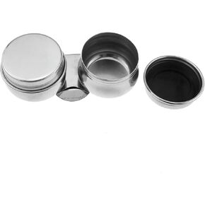 Maxmoral 3.5cm Calibre Stainless Steel Large Double Spoon Palette Cup Oil Container Silver Metallic Colour Mixer Tray Cup Suitable for Turpentine Linseed Oil Solvents