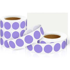 0.75 Inch 4Rolls of 4000 Colorful Dots Sealing Stickers,3/4"Round Permanent Adhesive Color Code Labels,Lavender Dots Stickers for Home Decorative, Storage Bins, Moving Containers & Organization