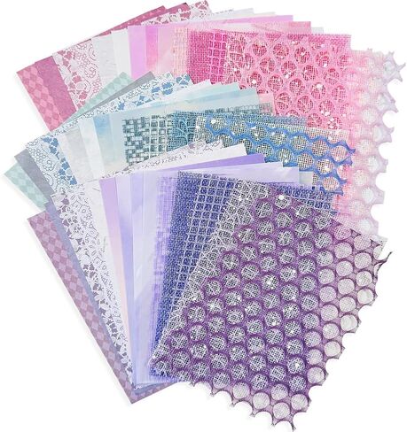 45 Sheets Textured Scrapbook Paper and Mesh Fabric Assorted Set 5×7 Inches Mixed Special Paper for Scrapbooking DIY Crafts Planner Bullet Junk Journal Collage Card Embellishments in Saudi Arabia