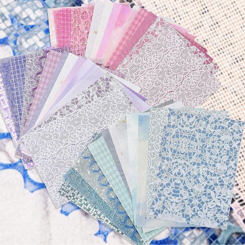 45 Sheets Textured Scrapbook Paper and Mesh Fabric Assorted Set 5×7 Inches Mixed Special Paper for Scrapbooking DIY Crafts Planner Bullet Junk Journal Collage Card Embellishments in Saudi Arabia