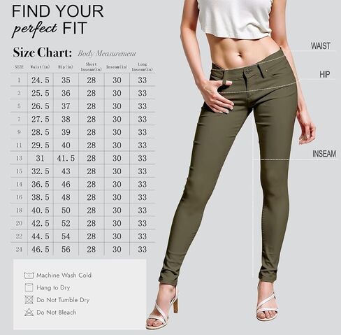 Hybrid & Company Womens Super Stretch Comfy Denim Skinny Jeans in Kuwait