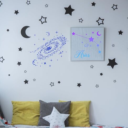 Reusable Star Painting Stencil Set - 24 Pcs Astronomy Planet Reusable Painting Template for Journal Canvas Decoration, Zodiac Signs Drawing Art Stencils for DIY Home Wooden Wall Floor Decor in Saudi Arabia