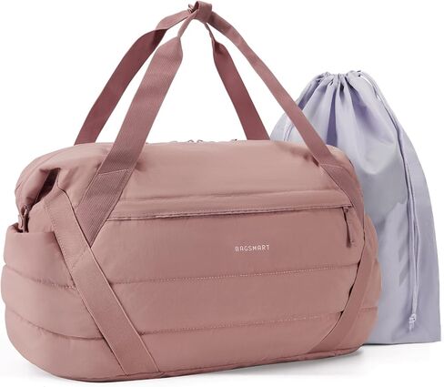 BAGSMART Gym Bag for Women, Weekender Travel Bag with Trolley Sleeve, Sports Duffel Bag with Yoga Mat Holder, Gym Tote Bag for Dance Workout Sport in Saudi Arabia