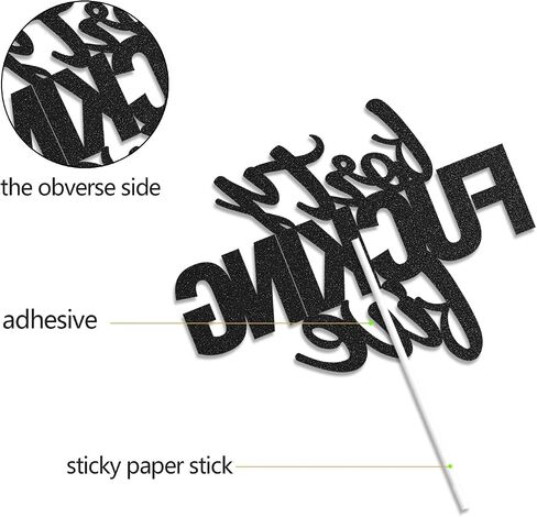 Twenty Five Black Glitter Cake Toppers 25 Years Old 25th Birthday Party Decorations Supplies in Saudi Arabia
