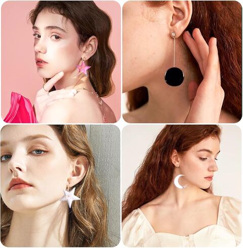 6 PCS راتنجات المجوهرات قوالب متعددة الوظيفية صغيرة السيليكون قرط الراتينج لقوالب سداسية مستديرة القمر القمر بنتاغرا in Kuwait