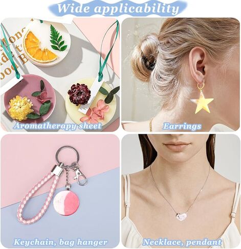 6 PCS راتنجات المجوهرات قوالب متعددة الوظيفية صغيرة السيليكون قرط الراتينج لقوالب سداسية مستديرة القمر القمر بنتاغرا in Kuwait