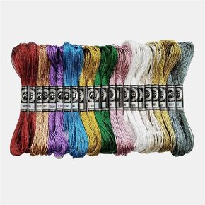 22 Skeins Glitter Embroidery Floss Cross Stitch Thread Metallic Embroidery for DIY Embroidery Thread Crafts,22Pcs Embroidery Wire 8 m 12 Strands