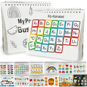 My Preschool Busy Book, Busy Book Preschool Learning Activities, Toddler Busy Book for Kids, Education Workbook Activity Binder Learning Toys, Learning Materials and Tracing Coloring Book (1Pcs)