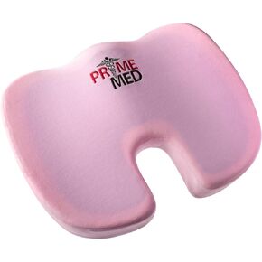 Memory Foam Seat Cushion - No-Slip Bottom - Gel & Memory Foam Coccyx Cushion for Tailbone - Used for Office Chairs Car Seat Cushion - Sciatica & Back Pain Relief - (Light Pink) 1 Count