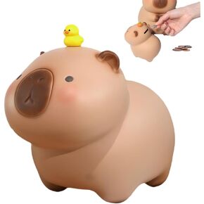 Capybara Piggy Bank, Capybara Coin Bank Piggy Bank, Creative Cute Cartoon Capybara Storage Money Box, Capybara Money Coin Bank for Boys and Girls, Great Gifts for Christmas Birthday (Duck, L)