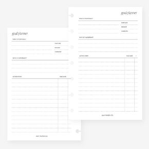 Mini Happy Planner Goal Planner Insert Agenda Refill for 7-Discs Notebook 4.6 x 7