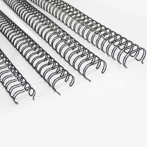 Rayson Double Loop Binding Wires, Mixed Sizes (7/16", 1/2", 9/16", 5/8"), 3:1 Pitch 32-Loop Black, Pack of 96