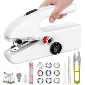 MIAOKE Battery and Type-C Power Portable Handheld Sewing Machine, 2 Speed Modes Mini Sewing Machine for couturier, tailor, beginner, Easy to Use at Home, Studio, Travel, DIY and Many Occasions