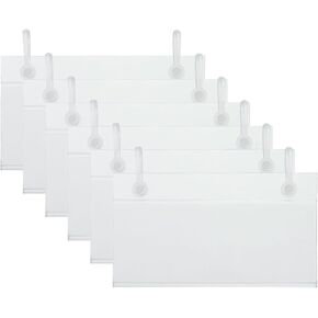 PATIKIL 3x2inch Plastic Basket Label Holders, 30 Pack Clear Basket Label Clips with Hanging Buckle Wire Shelf Label Holder Price Sign Label Display Holder for Retail Store Market