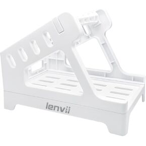 Label Holder, Thermal Label Holder for Rolls and Fanfold Labels, Shipping Label Stand, Desktop Printer Accessory Supplies for Home, Office (White)