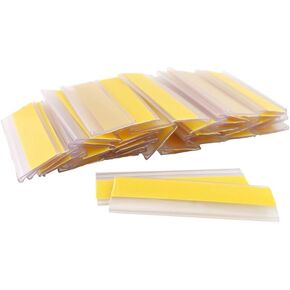 ZYAMY 50PCS Shelf Labels 3x1 inch Flat Stick Shelf Strip Drawer with Adhesive Transparent Plastic Price Tags for File Cabinets Storage Boxes Supermarkets Schools Libraries Kitchen Label Fixers