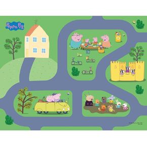 TCG Toys Imaginmat: Deluxe - Peppa Pig - Floor Playmat & Toy Car, 30.5 x 20.5, Character Vehicle & Road Accessories, Durable EVA Foam Mat, Licensed, Kids 3+