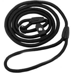 Black Dog Leash Pet Nylon Rope Training Leash Slip Lead Strap Adjustable Traction Collar Outside Pets Dog Training Nylon Rope Long Leash for Dogs Leash