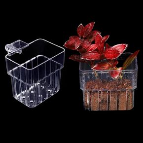 2pcs Aquarium Plant Holder Aquatic Plant Cups Fish Tank Plant Holder for Fish Tank Aquarium Aquascape (2pcs)