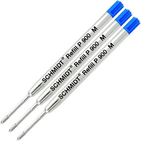 Schmidt 3 Pack - Ink Refill Blue Medium P900 Parker Style Ballpoint Refill