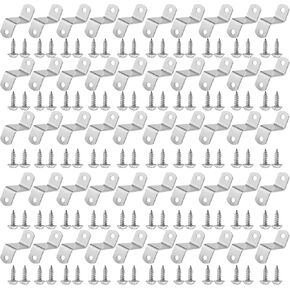 TAODAN 50PCS Z Type Corner Wrap Around Corner Code Metal Right Angle Photo Frame Corner Code 25mm Hardware Connector Silver with Screws Canvas Offset Clip Suitable for Painting Artwork Mirror