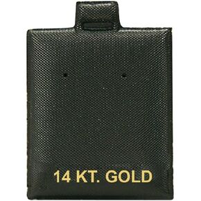 100 Pcs of our Black Puff Pad Earring Card Jewelry Display with Various Prints (14KT Gold, 1.5" x 1.75")