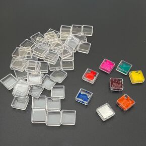 FCLUB 200PCS Empty Watercolor Pans – 0.3ML Mini Square Pans for Travel Palettes, Sample Paint Storage & DIY Watercolor Kits