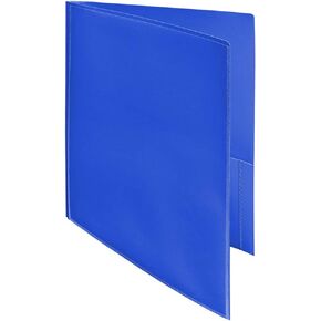 Ultra Pro - 2-Pocket Folders with 3-Prong Fastener and Clear Outside Pocket-Blue