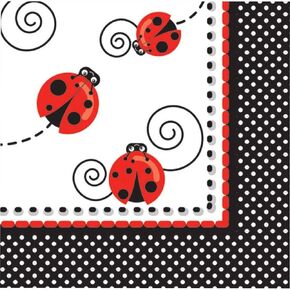 لوازم حفلات المنتدى Novelties 72931 مناديل مأدبة Ladybug ، مقاس واحد ، حزمة من 1