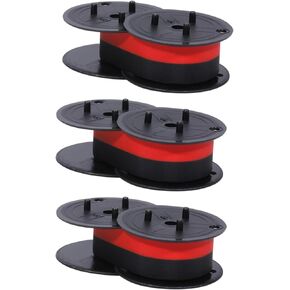 3-Pack Universal Twin Spool Calculator Ribbon, More High Ink Content Version, Compatible with GR24 Porelon 11216 Replacement for Nukote BR80c, Sharp El 1197 P III, Dataproducts R3027,Black/Red