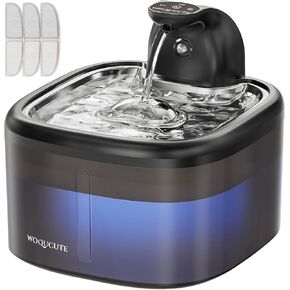 Wireless Cat Water Fountain with Stainless Steel Lid, 118oz/3.5L Quiet Cordless Cat Drinking Fountain with Replacement Filters, Automatic Pet Water Dispenser for Cats Dogs