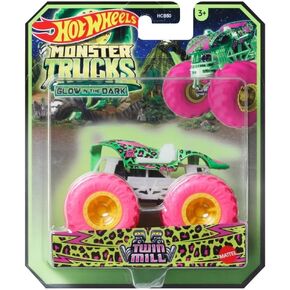 Hot Wheels Monster Trucks Glow in The Dark 1:64 Scale Trucks Twin Mill 2024