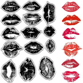 CRASPIRE Lip Clear Stamps Kiss Lips Love Valentines Day Rubber Silicone Stamp Decorative Reusable Seals Stamps for DIY Card Making Handmade Journaling Scrapbooking Photo Album Notebook Decorations