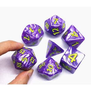 Dice- DND Polyhedral Dice Set 25mm Giant Dice for Dungeons and Dragons D&D Pathfinder RPG MTG Role Playing Dice with Dice Bag (Purple)