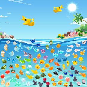 108pcs Mini Ocean Resin Animals Figurines for DIY Fish Tank, Miniature Figurines Things for Aquarium Ornaments Decorations Decor, Tiny Sea Animals for Micro Landscape Accessories
