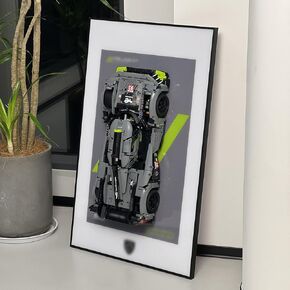 شاشة Iluane Wallboard for Lego Technic Peugeot 9x8 24H Hypercar42156 ، Mountibles Collectibles Wall Mount ، رائع لعشاق Lego (لا توجد سيارة)