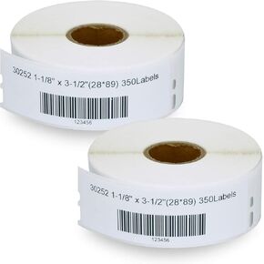 Betckey - Dymo 30252 متوافقة (1-1/8 "× 3-1/2" قابلة للإزالة) ملصقات عناوين - متوافقة مع طابعات سطح المكتب Rollo و Dymo LabelWriter 450 و 4XL & Zebra [2 Rolls/700 Labels] in Kuwait