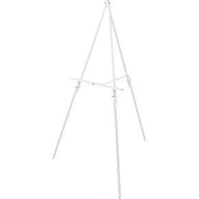 Creative Mark Thrifty Wood Tripod Display Easel Stand for Painting Single Unit- Durable Light Weight and Foldable - Adjustable Angle - Wheel for Drawing & Painting - White Finish - Ideal for Artist