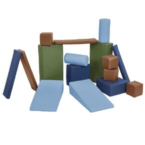 ECR4Kids SoftZone Soft Builder Blocks, Foam Shapes, Contemporary, 16-Piece