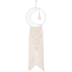 Solid Oak Macramé Kit, Moon Dreamcatcher Wall Hanging, Do-It-Yourself Macramé Kit, Moon Dreamcatcher