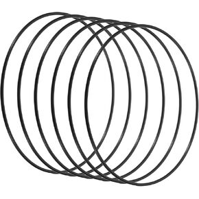PATIKIL 6 Inch Round Dream Catcher Rings, 6 Pcs Metal Christmas Macrame Wreath Floral Ring Hoop for Home DIY Craft Wedding Wall Hanging Decorations, Black